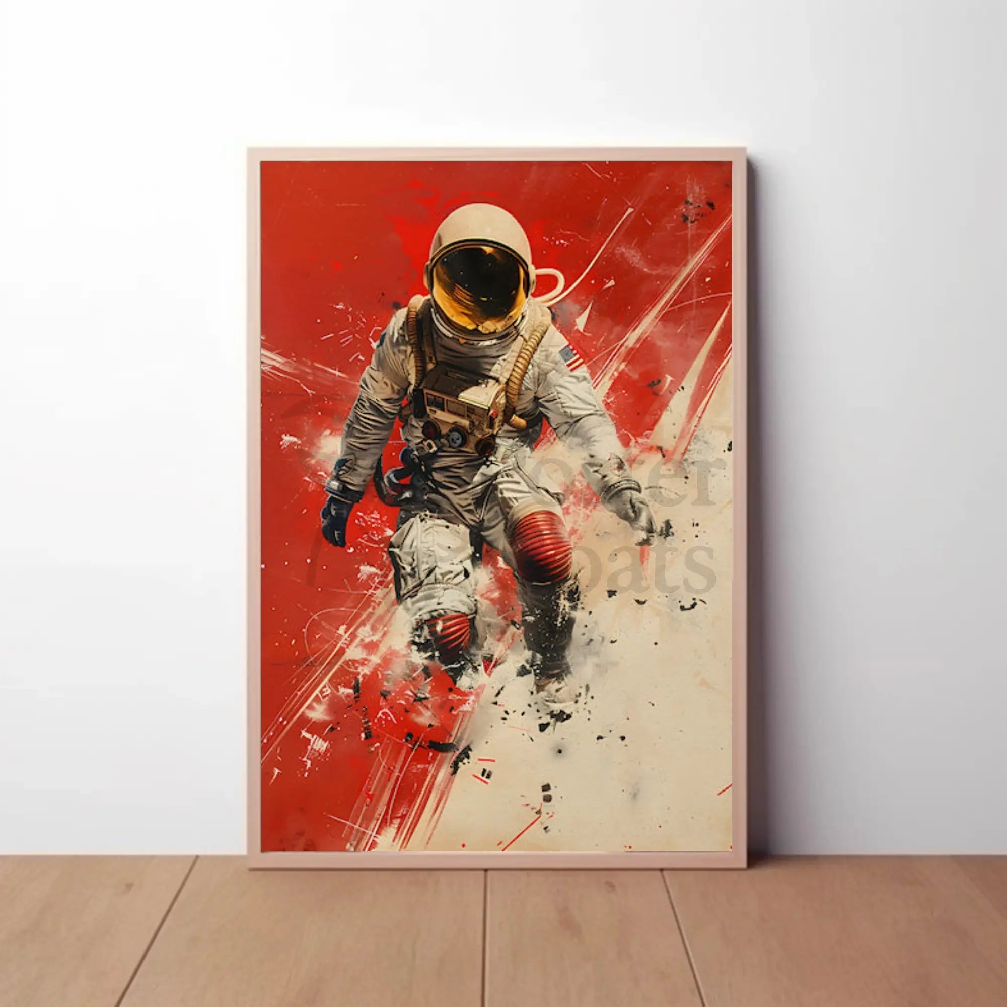 Futuristic Astronaut in Motion Sci-Fi Poster PosterGoat