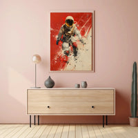 Futuristic Astronaut in Motion Sci-Fi Poster PosterGoat