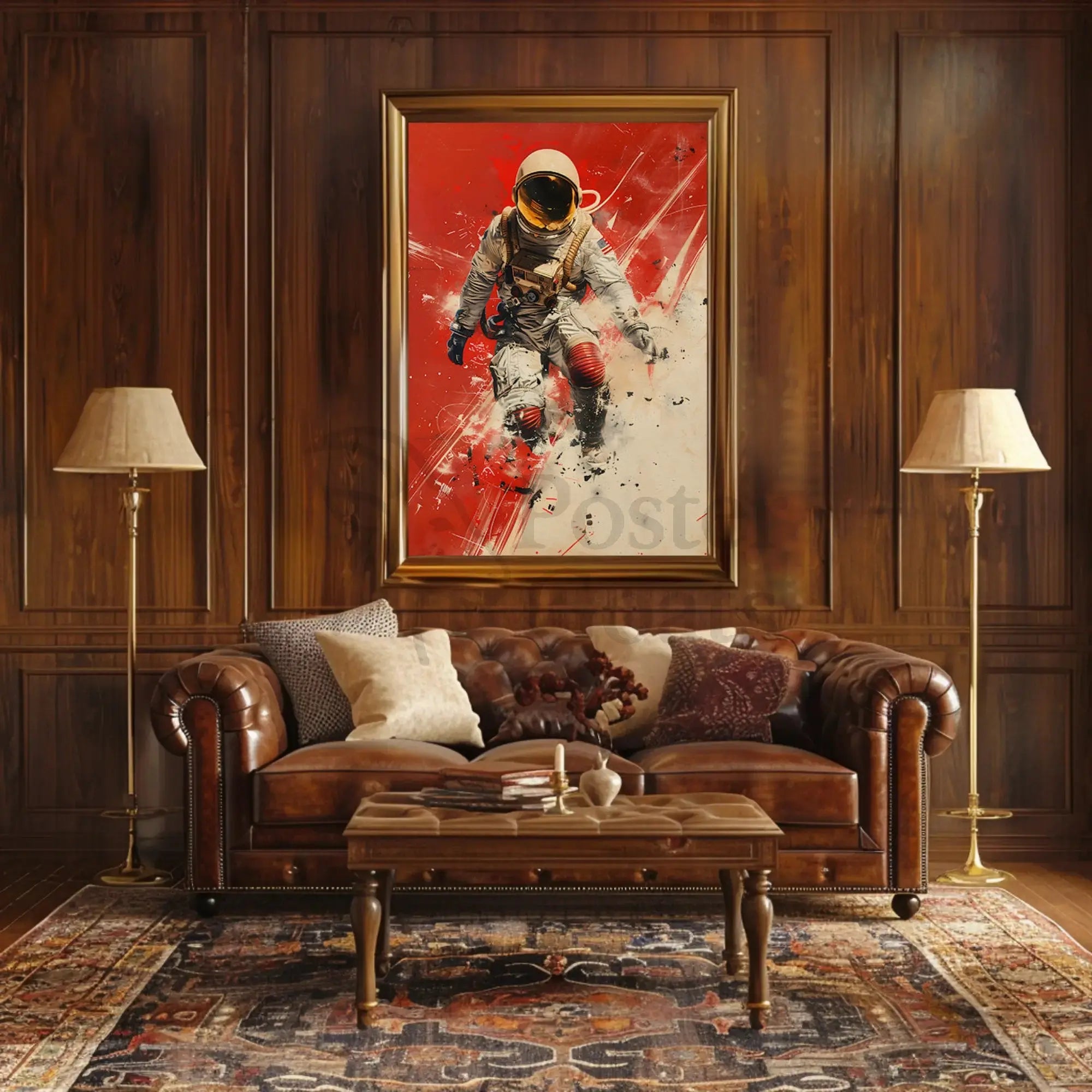 Futuristic Astronaut in Motion Sci-Fi Poster PosterGoat