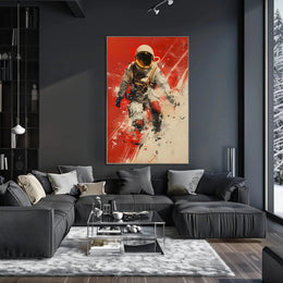 Futuristic Astronaut in Motion Sci-Fi Poster PosterGoat