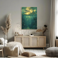 Futuristic City and Underwater World Artistic Sci-Fi Poster PosterGoat