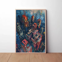 Futuristic Cityscape Modern Architectural Illustration Sci-Fi Poster PosterGoat