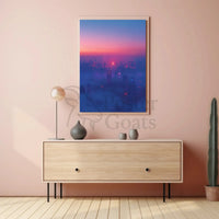 Futuristic Cityscape Twilight Sci-Fi Poster PosterGoat