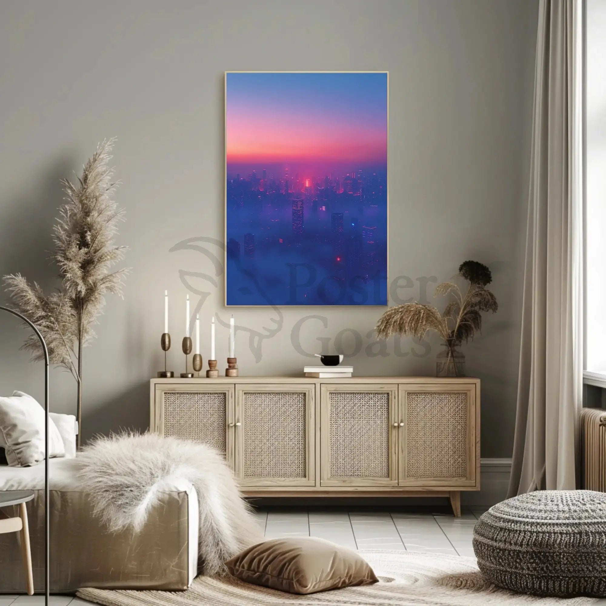 Futuristic Cityscape Twilight Sci-Fi Poster PosterGoat