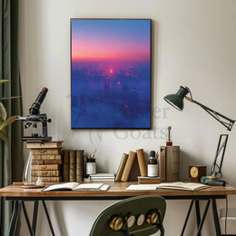 Futuristic Cityscape Twilight Sci-Fi Poster PosterGoat