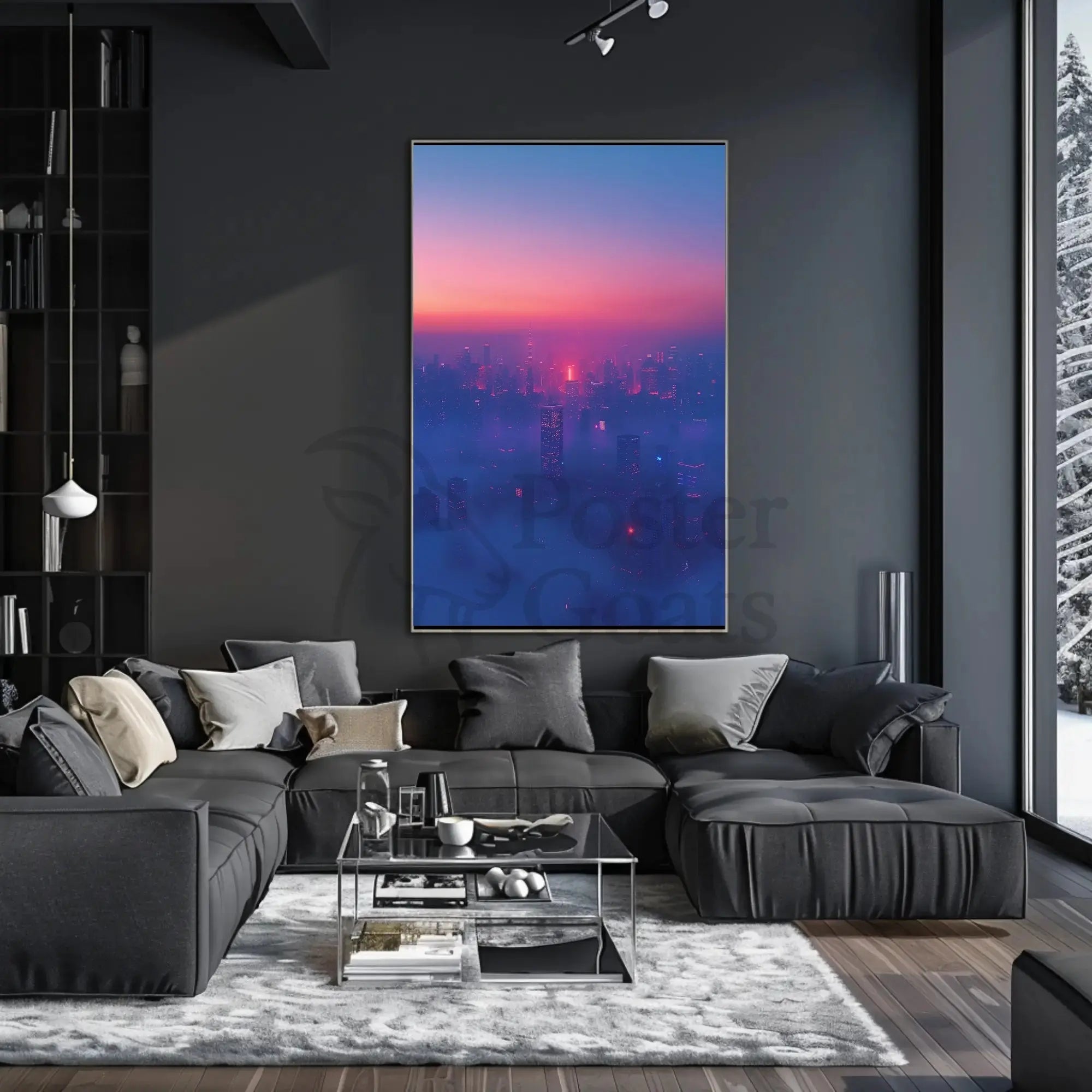 Futuristic Cityscape Twilight Sci-Fi Poster PosterGoat
