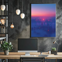 Futuristic Cityscape Twilight Sci-Fi Poster PosterGoat