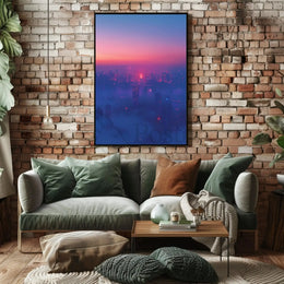 Futuristic Cityscape Twilight Sci-Fi Poster PosterGoat