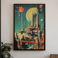 Futuristic Cityscape on Alien Planet Futuristic Sci-Fi Poster PosterGoat