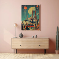 Futuristic Cityscape on Alien Planet Futuristic Sci-Fi Poster PosterGoat
