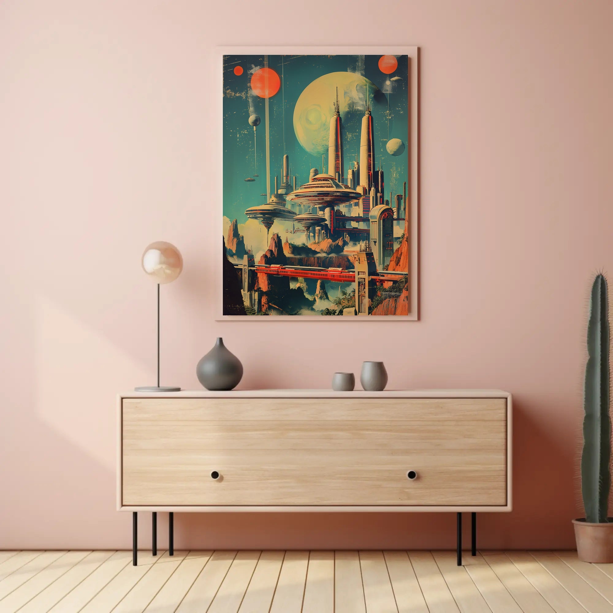 Futuristic Cityscape on Alien Planet Futuristic Sci-Fi Poster PosterGoat
