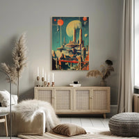 Futuristic Cityscape on Alien Planet Futuristic Sci-Fi Poster PosterGoat