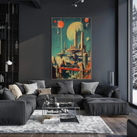 Futuristic Cityscape on Alien Planet Futuristic Sci-Fi Poster PosterGoat