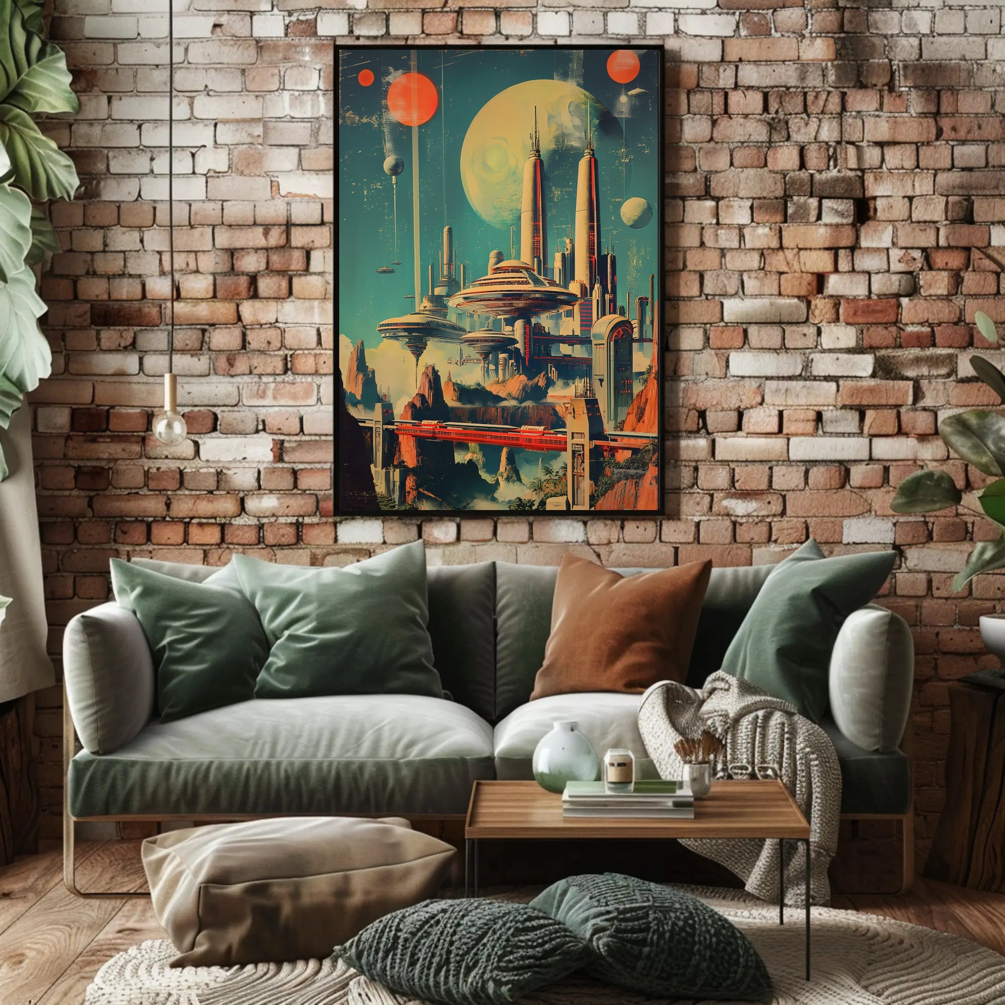 Futuristic Cityscape on Alien Planet Futuristic Sci-Fi Poster PosterGoat