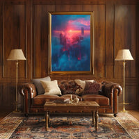 Futuristic Cityscape with Dreamlike Vibes: Futuristic Sci-Fi Poster PosterGoat
