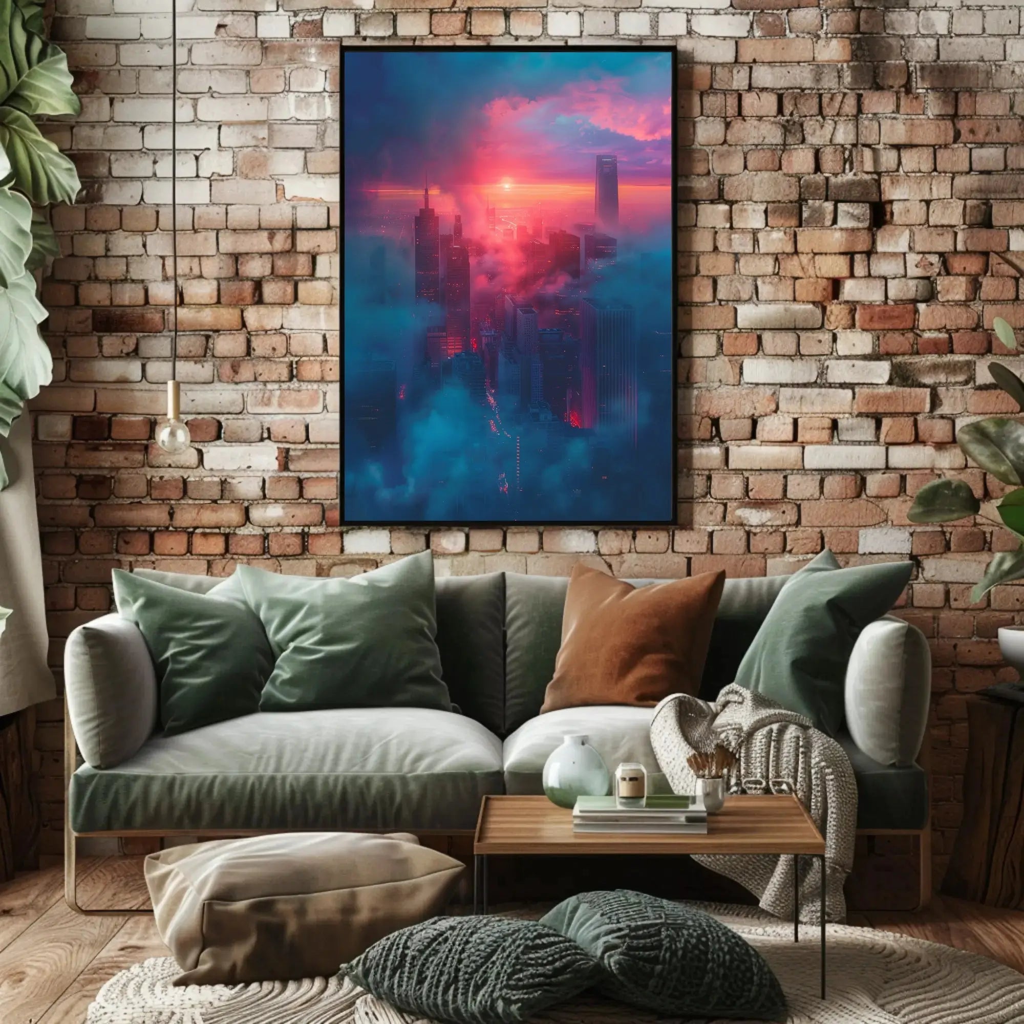 Futuristic Cityscape with Dreamlike Vibes: Futuristic Sci-Fi Poster PosterGoat