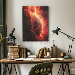 Futuristic Cosmic Planet Art Print Sci-Fi Poster PosterGoat