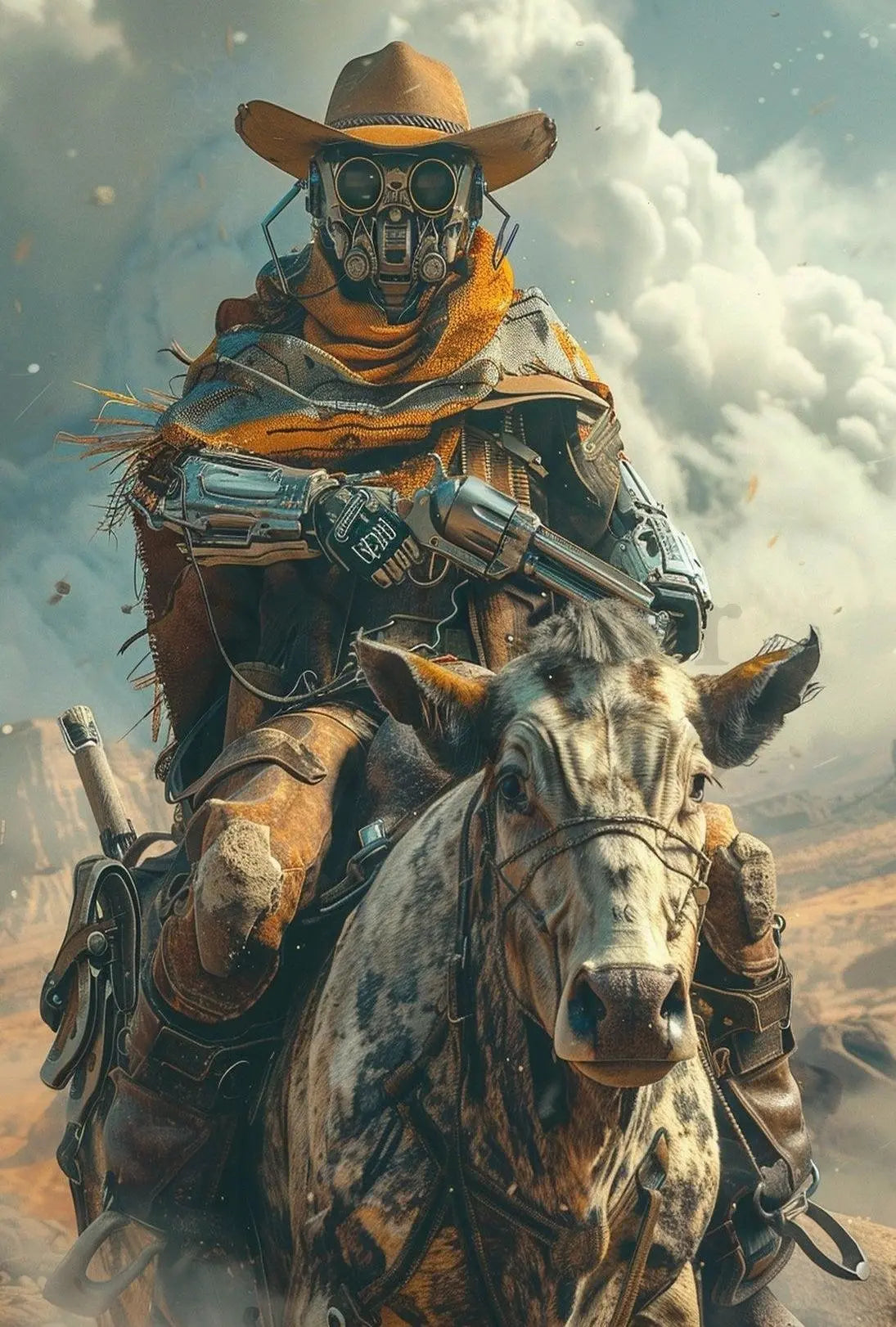 Futuristic Cowboy Adventure Sci-Fi Poster PosterGoat