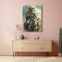 Futuristic Cowboy Adventure Sci-Fi Poster PosterGoat