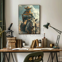 Futuristic Cowboy Adventure Sci-Fi Poster PosterGoat