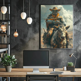 Futuristic Cowboy Adventure Sci-Fi Poster PosterGoat