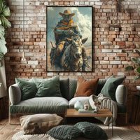 Futuristic Cowboy Adventure Sci-Fi Poster PosterGoat