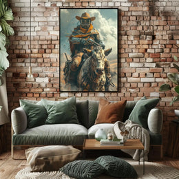 Futuristic Cowboy Adventure Sci-Fi Poster PosterGoat