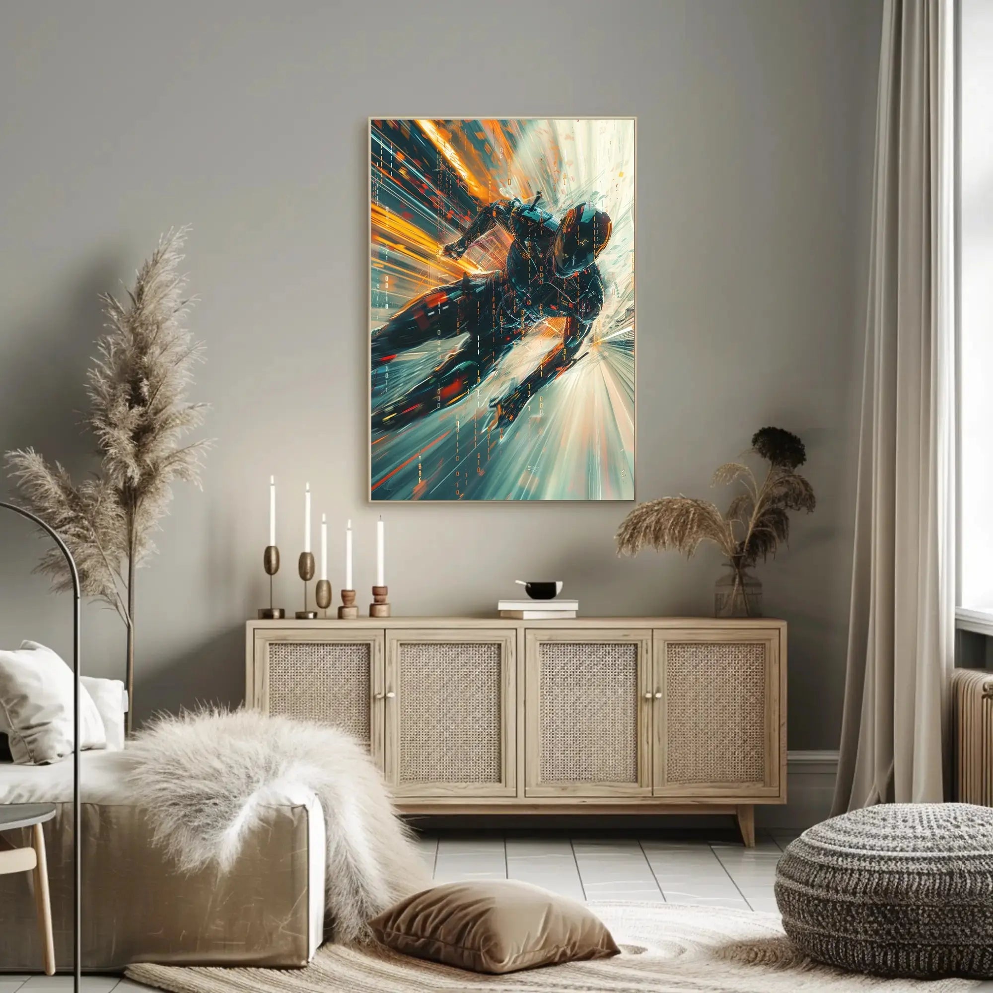 Futuristic Cybernetic Adventure Speed Sci-Fi Poster PosterGoat