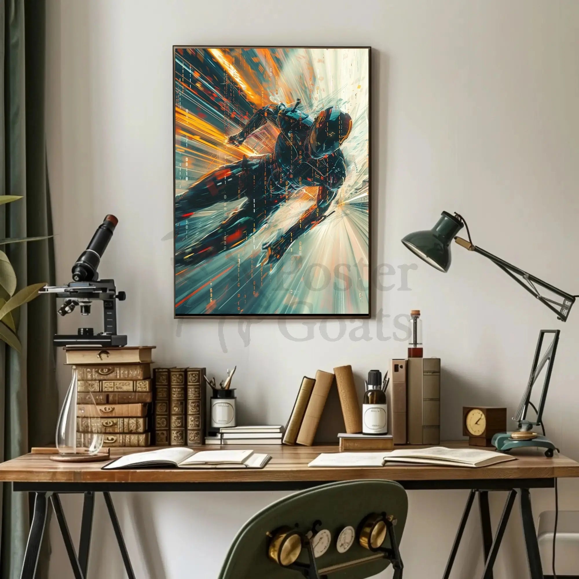 Futuristic Cybernetic Adventure Speed Sci-Fi Poster PosterGoat