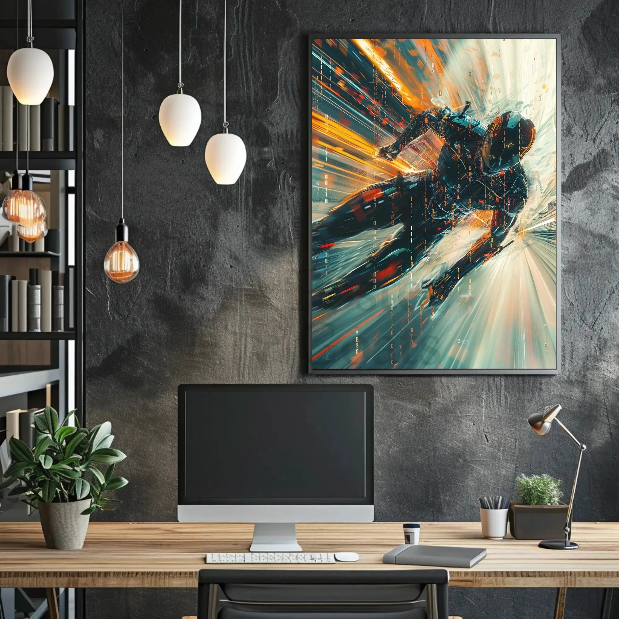 Futuristic Cybernetic Adventure Speed Sci-Fi Poster PosterGoat