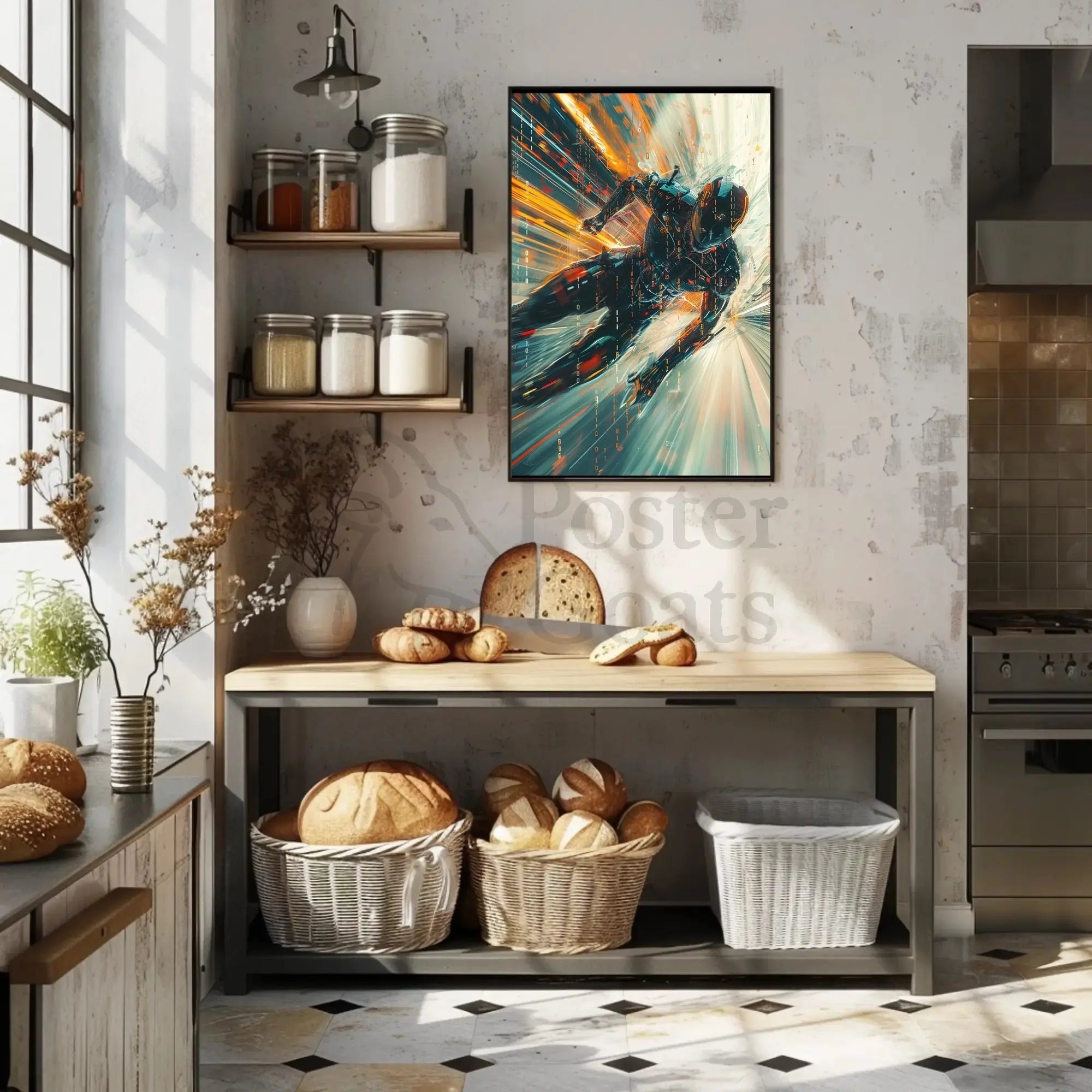 Futuristic Cybernetic Adventure Speed Sci-Fi Poster PosterGoat