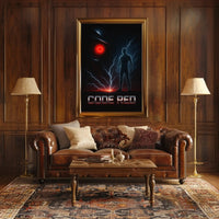 Futuristic Cybernetic CODE RED Sci-Fi Poster PosterGoat