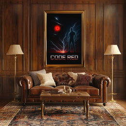 Futuristic Cybernetic CODE RED Sci-Fi Poster PosterGoat