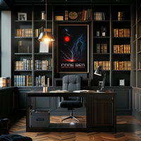 Futuristic Cybernetic CODE RED Sci-Fi Poster PosterGoat