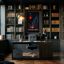 Futuristic Cybernetic CODE RED Sci-Fi Poster PosterGoat