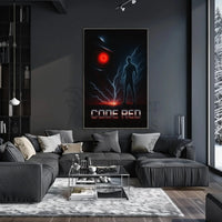 Futuristic Cybernetic CODE RED Sci-Fi Poster PosterGoat