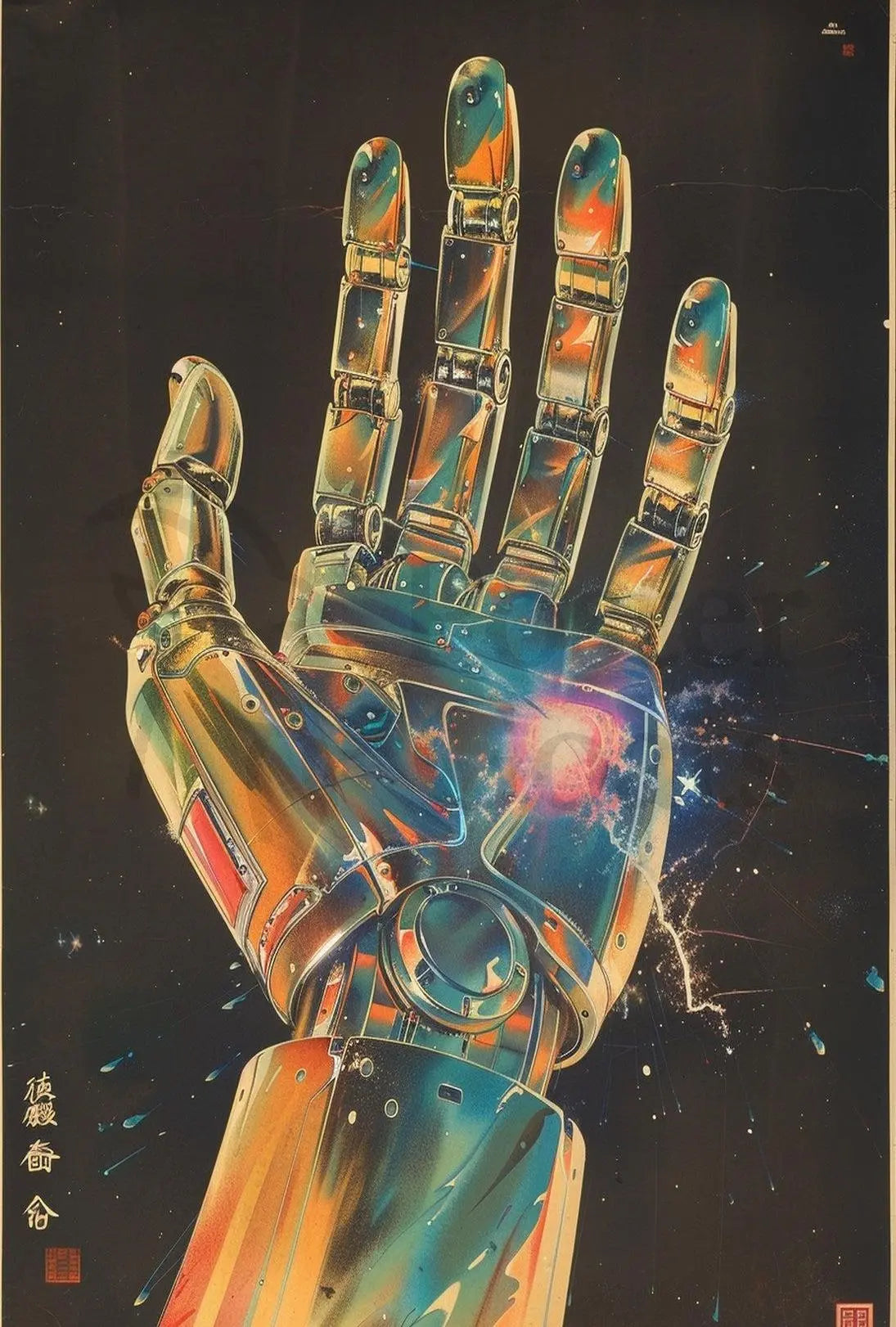 Futuristic Cybernetic Hand Poster: Sci-Fi Innovation Artwork Futuristic Sci-Fi Poster PosterGoat