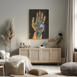 Futuristic Cybernetic Hand Poster: Sci-Fi Innovation Artwork Futuristic Sci-Fi Poster PosterGoat