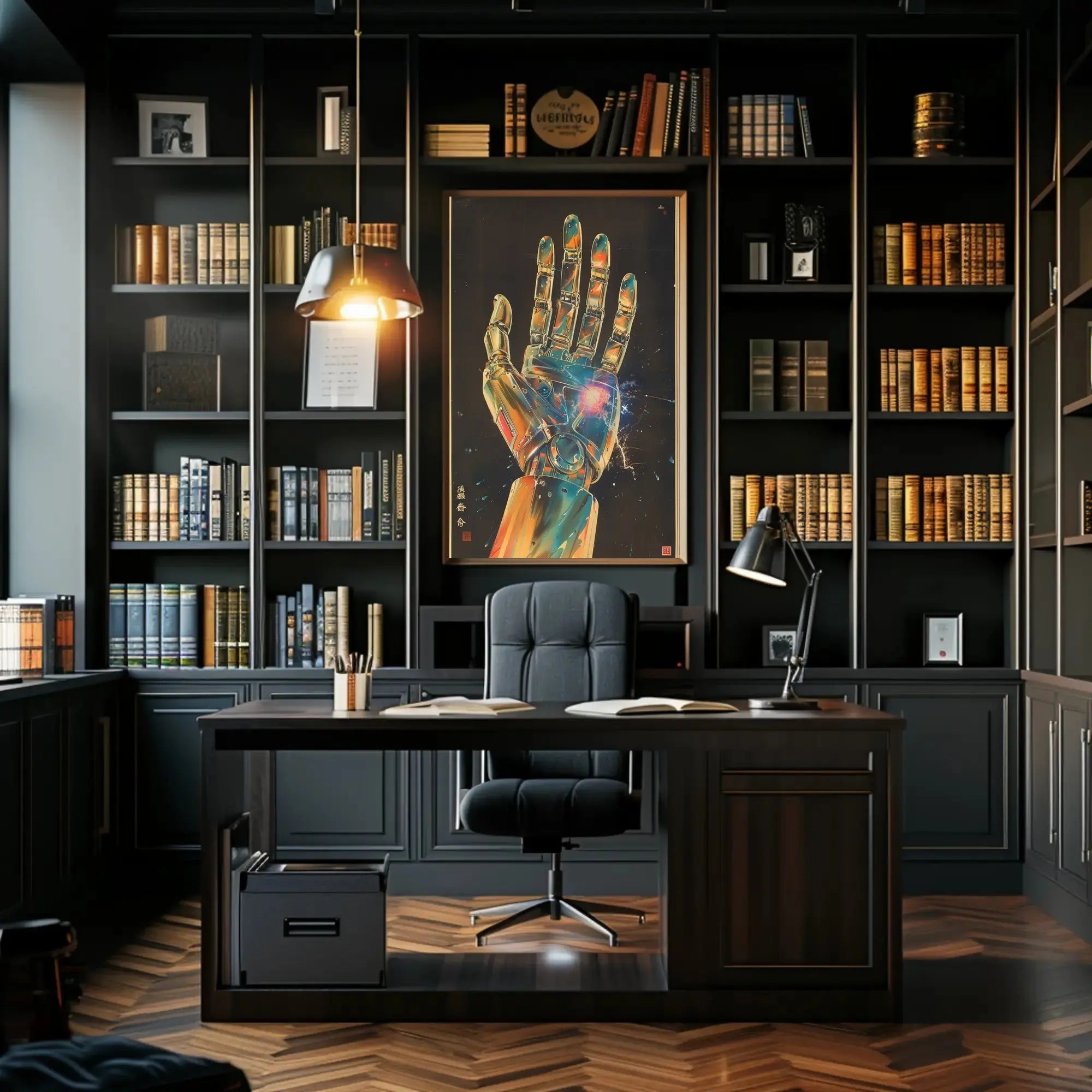 Futuristic Cybernetic Hand Poster: Sci-Fi Innovation Artwork Futuristic Sci-Fi Poster PosterGoat