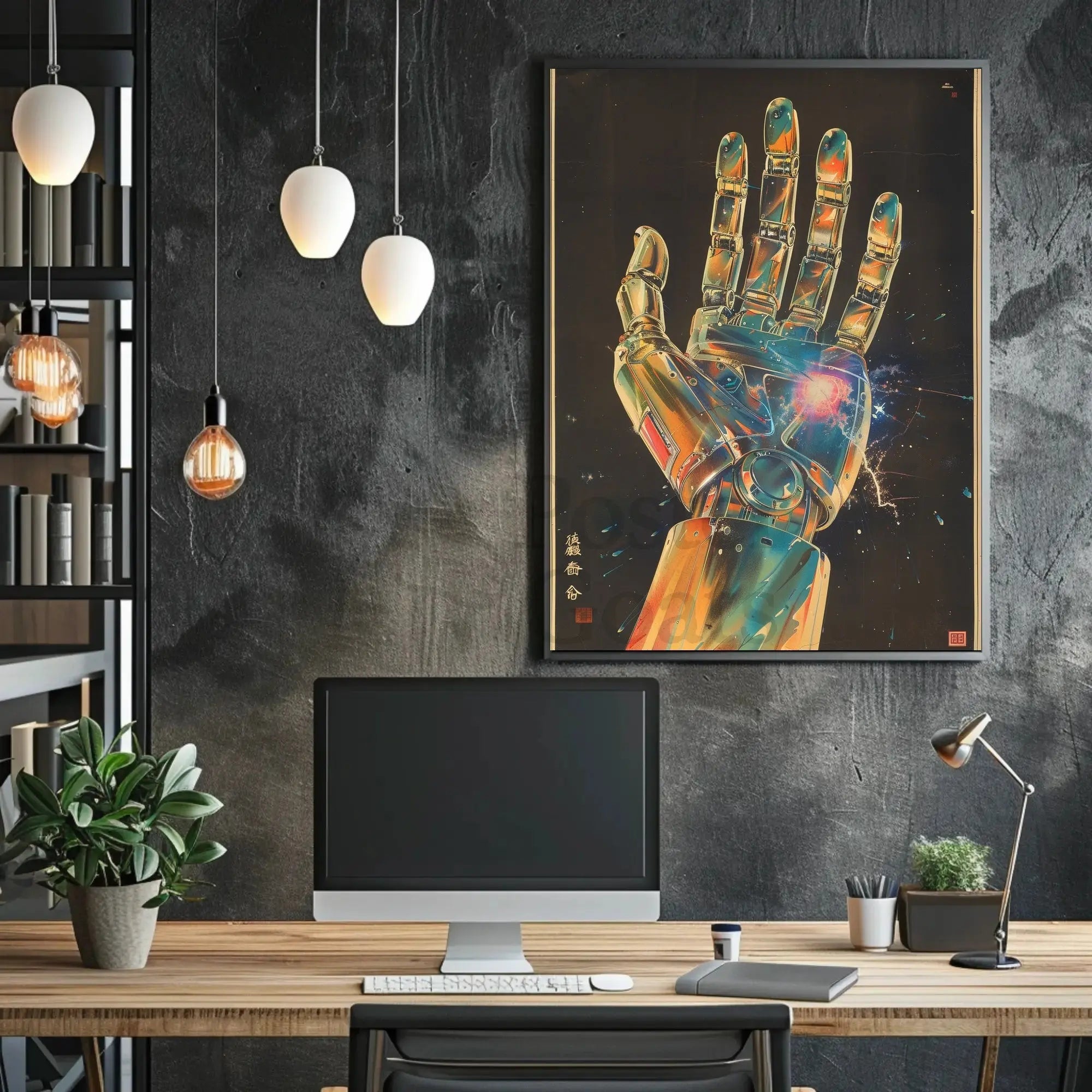 Futuristic Cybernetic Hand Poster: Sci-Fi Innovation Artwork Futuristic Sci-Fi Poster PosterGoat