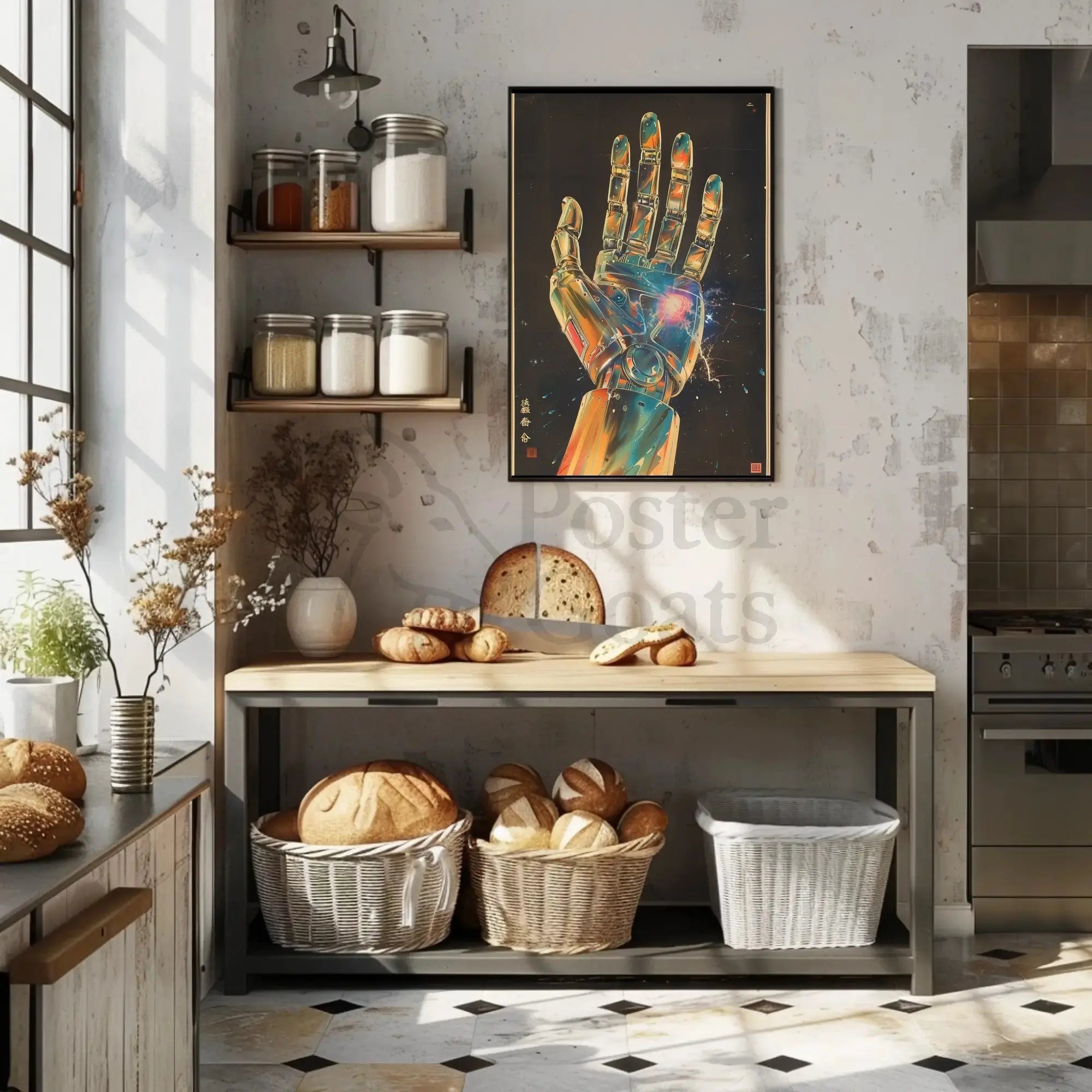 Futuristic Cybernetic Hand Poster: Sci-Fi Innovation Artwork Futuristic Sci-Fi Poster PosterGoat