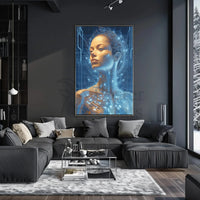Futuristic Cybernetic Human Figure Futuristic Sci-Fi Poster PosterGoat