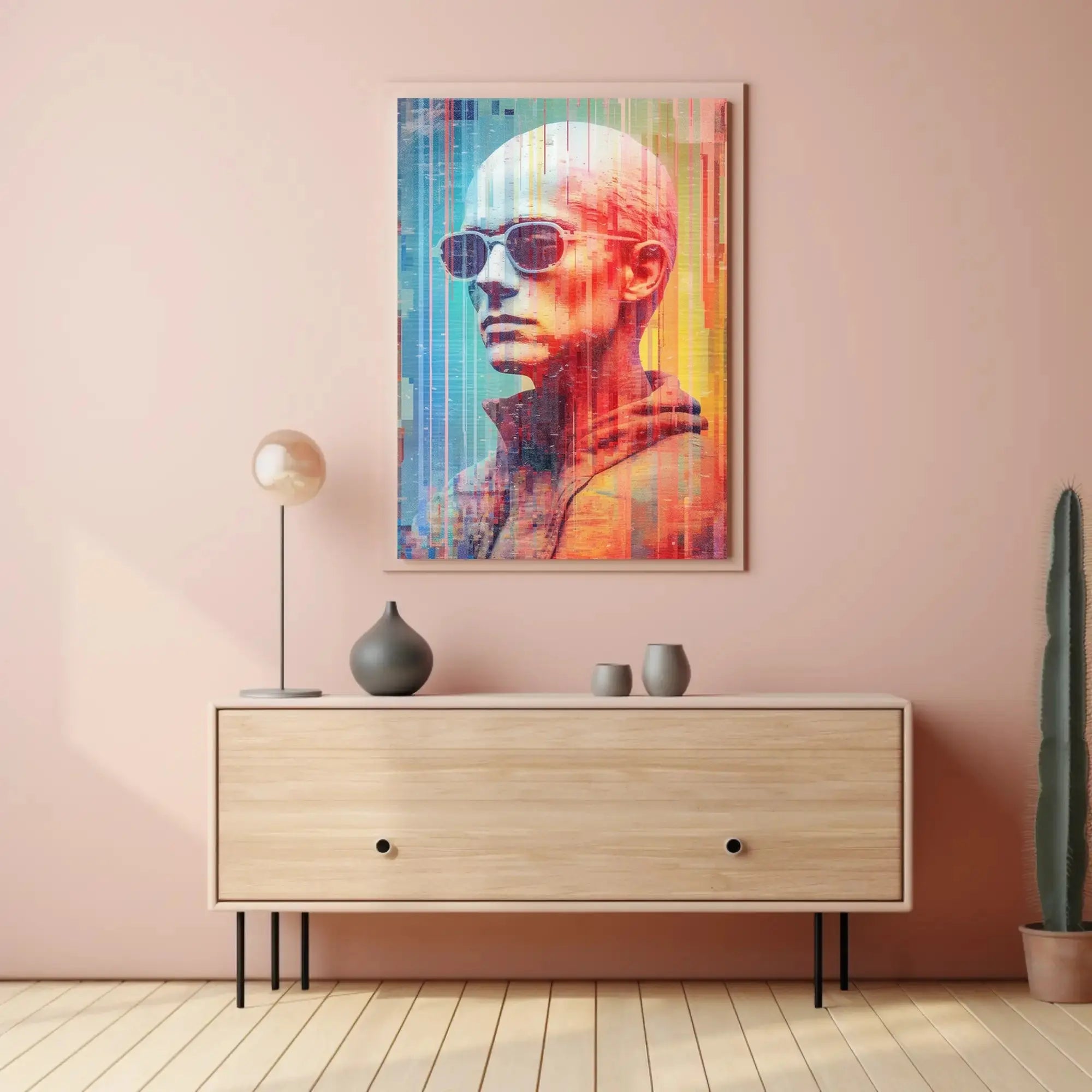 Futuristic Cyberpunk Aesthetic Neon Glitch Effects Sci-Fi Poster PosterGoat
