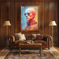 Futuristic Cyberpunk Aesthetic Neon Glitch Effects Sci-Fi Poster PosterGoat