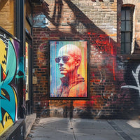 Futuristic Cyberpunk Aesthetic Neon Glitch Effects Sci-Fi Poster PosterGoat