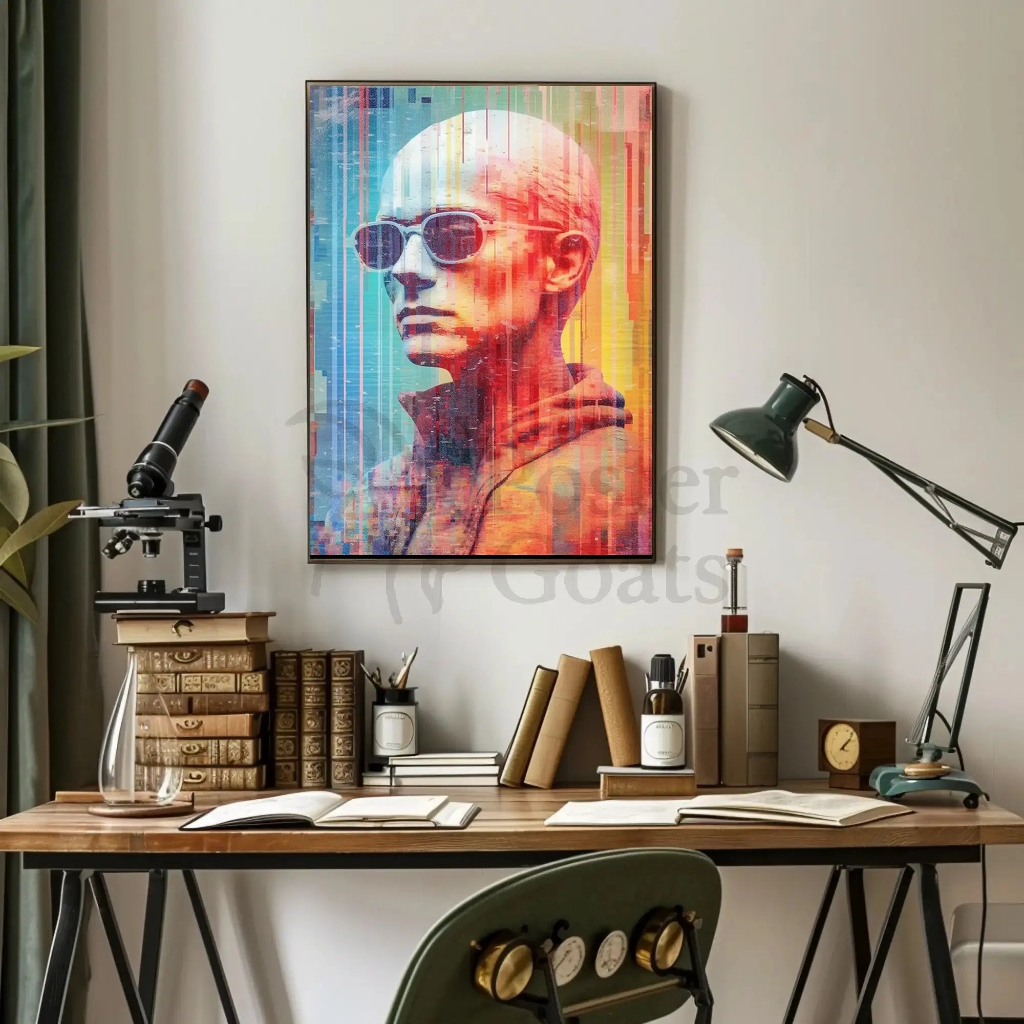 Futuristic Cyberpunk Aesthetic Neon Glitch Effects Sci-Fi Poster PosterGoat