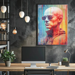 Futuristic Cyberpunk Aesthetic Neon Glitch Effects Sci-Fi Poster PosterGoat