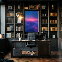 Futuristic Cyberpunk Cityscape Poster with Ethereal Neon Lights PosterGoat