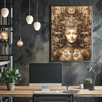 Futuristic Cyborg Integration Steampunk Cyberpunk Sci-Fi Poster PosterGoat