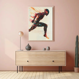 Futuristic Cyborg Motion Poster: Sleek Sci-Fi Art Print PosterGoat